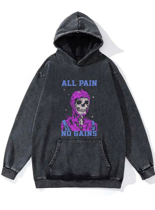 ALL PAIN NO GAINS WASHED GYM HOODIE