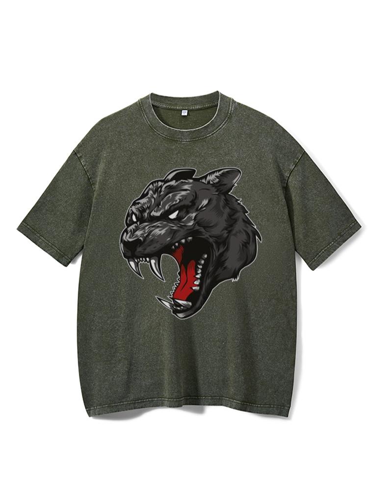 Panther Head Washed Gym Shirt