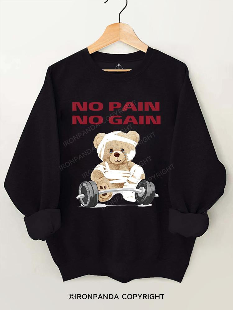 bear NO PAIN NO GAIN Gym Sweatshirt