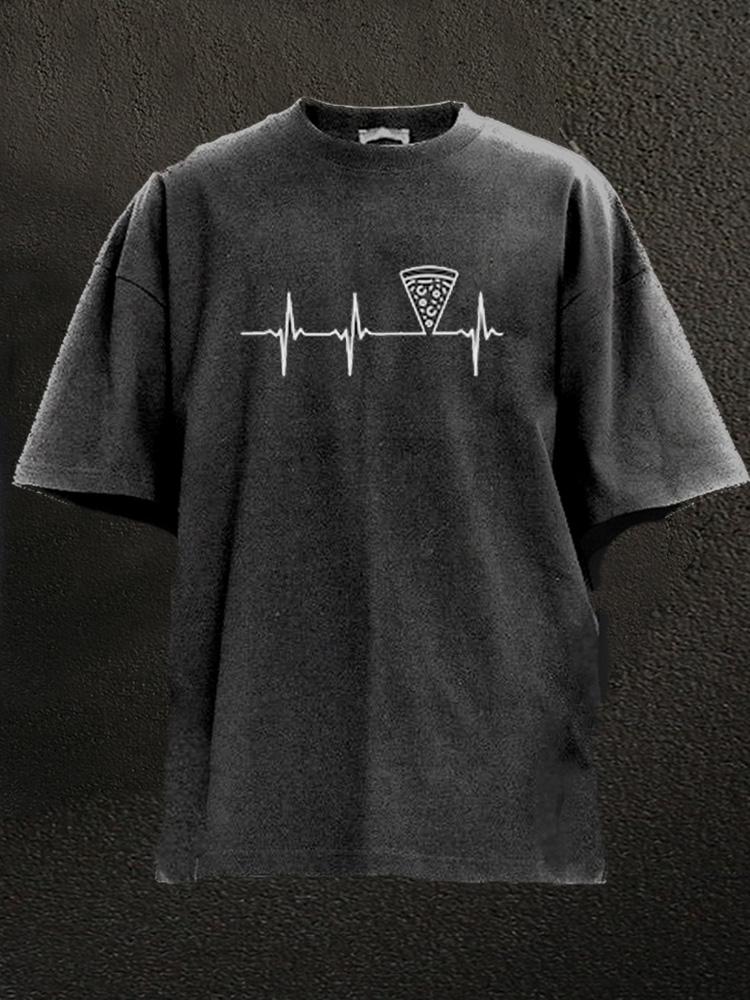 pizza heartbeat Washed Gym Shirt