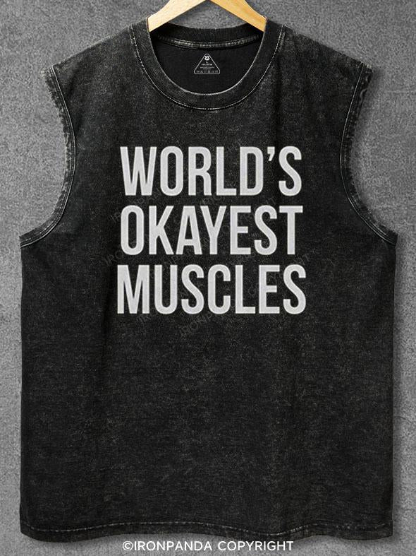 WORLD'S OKAYEST MUSCLES Washed Gym Tank