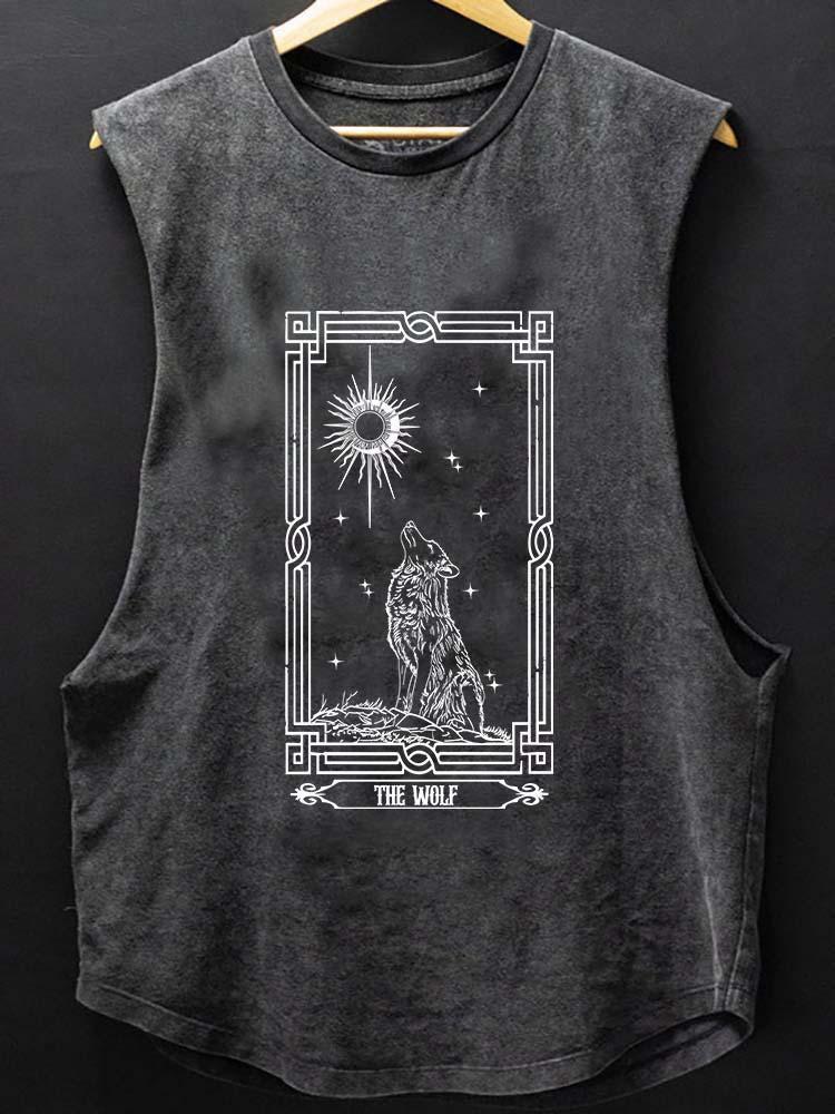 The wolf and moon tarot card SCOOP BOTTOM COTTON TANK
