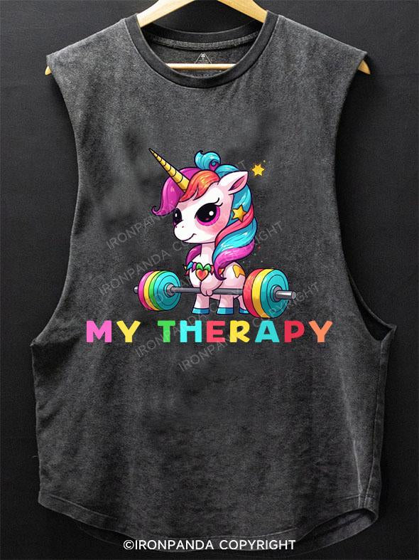 UNICORN MY THERAPY SCOOP BOTTOM COTTON TANK