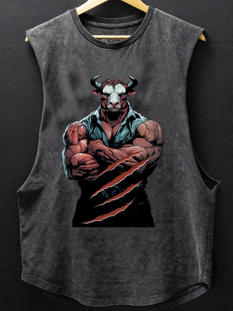 muscle bull SCOOP BOTTOM COTTON TANK