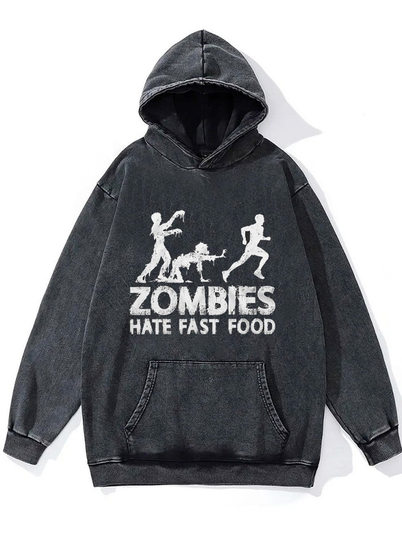 zoobies hate fast food Washed Gym Hoodie