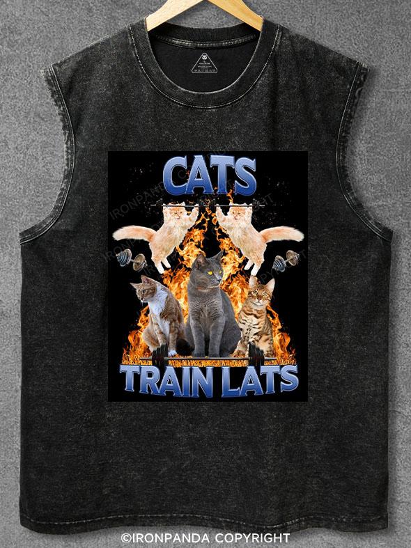 Cats Train Lats Washed Gym Tank