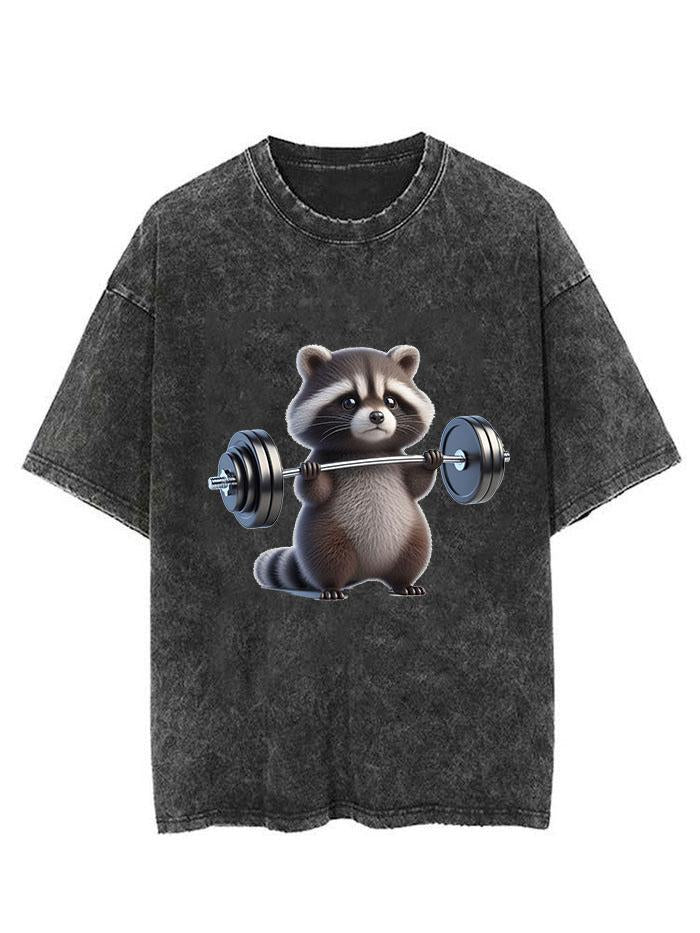raccoon weightlifting vintage Gym Shirt