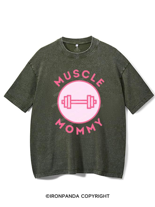 MUSCLE Mom  PINK VINTAGE GYM SHIRT