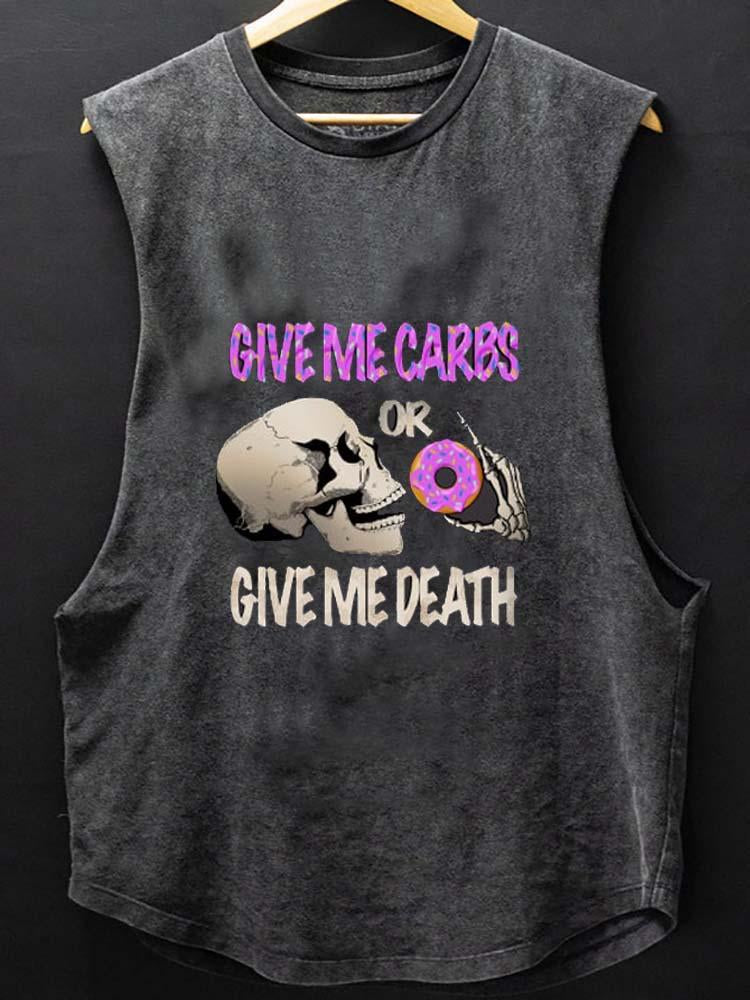 GIVE ME CARBS OR DEATH SCOOP BOTTOM COTTON TANK