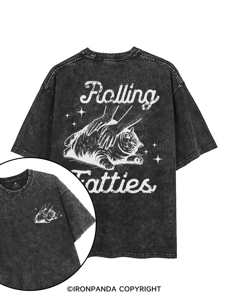 Rolling Fatties Cat printed Gym Shirt