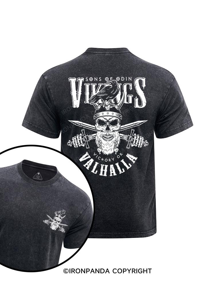 Vikings Valhalla printed Washed Gym Shirt