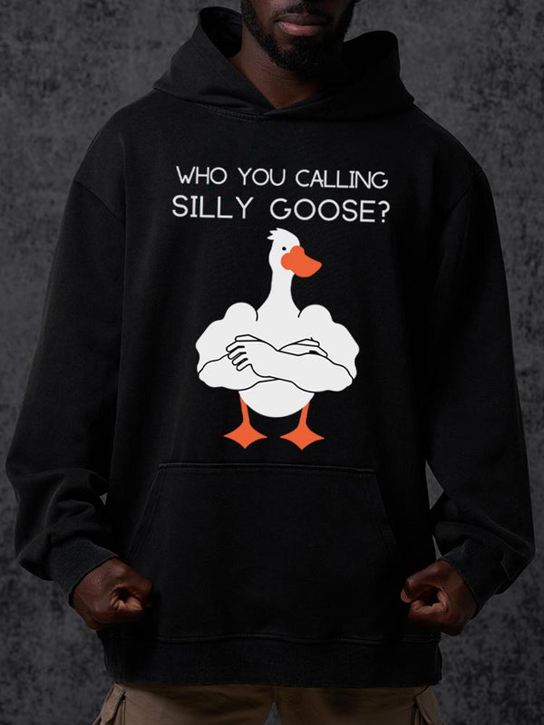 who you calling silly goose Washed Gym Hoodie