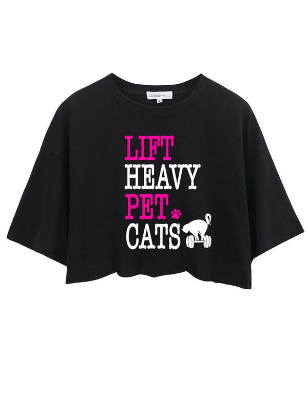 LIFT HEAVY PET CATS CROP TOPS