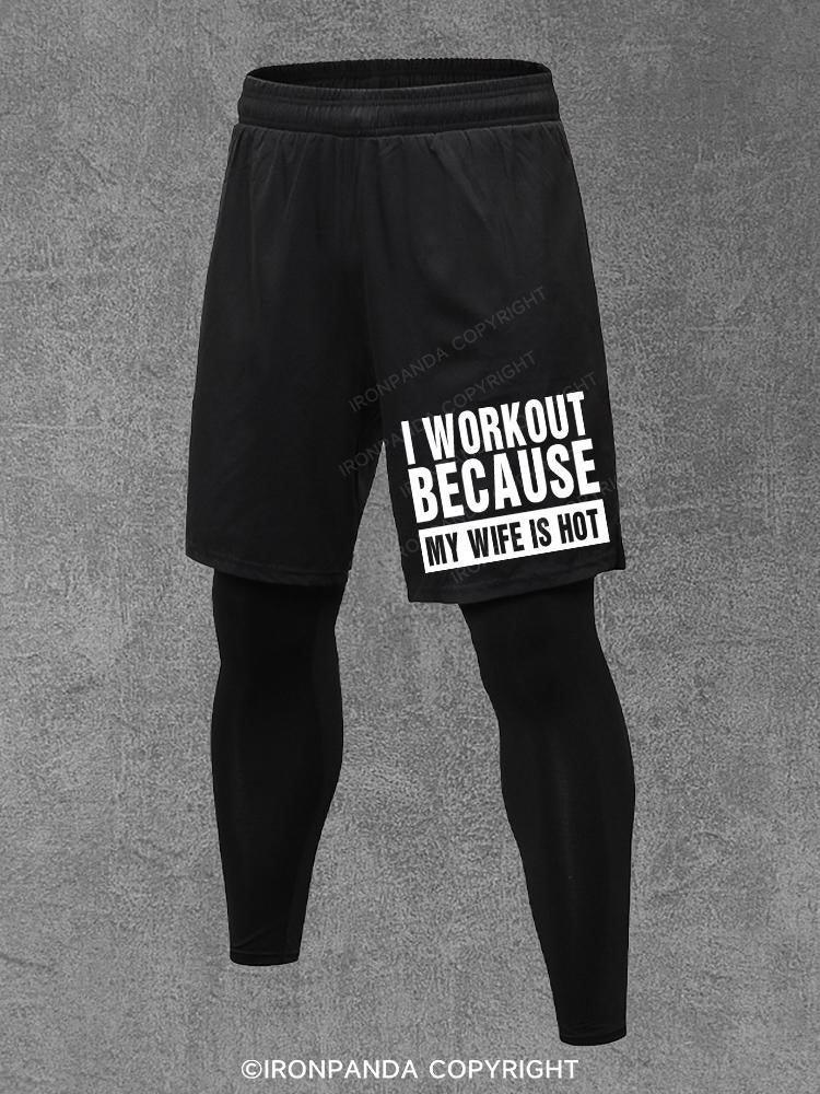 I workout because my wife is hot Training Pants