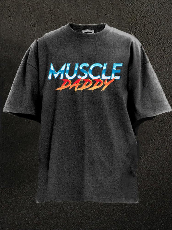 muscle daddy Washed Gym Shirt