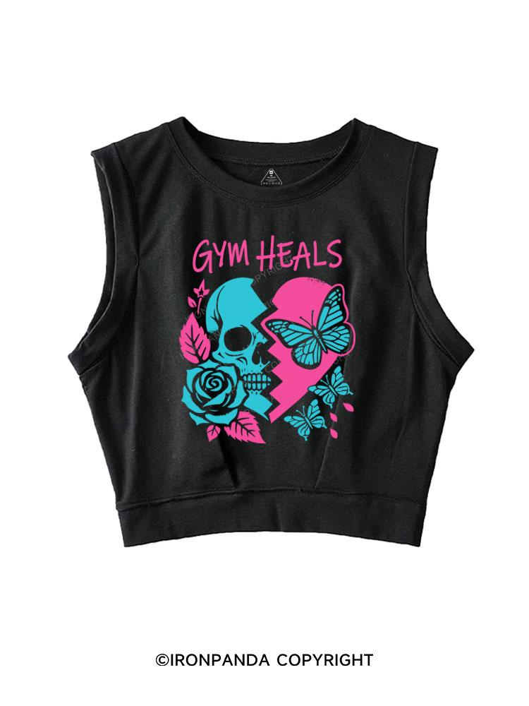 GYM HEALS SLEEVELESS CROP TOPS