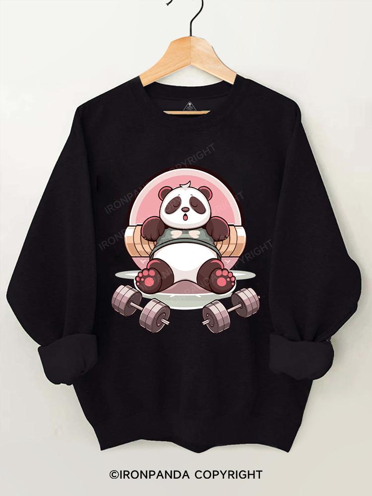 panda lazy workout Gym Sweatshirt