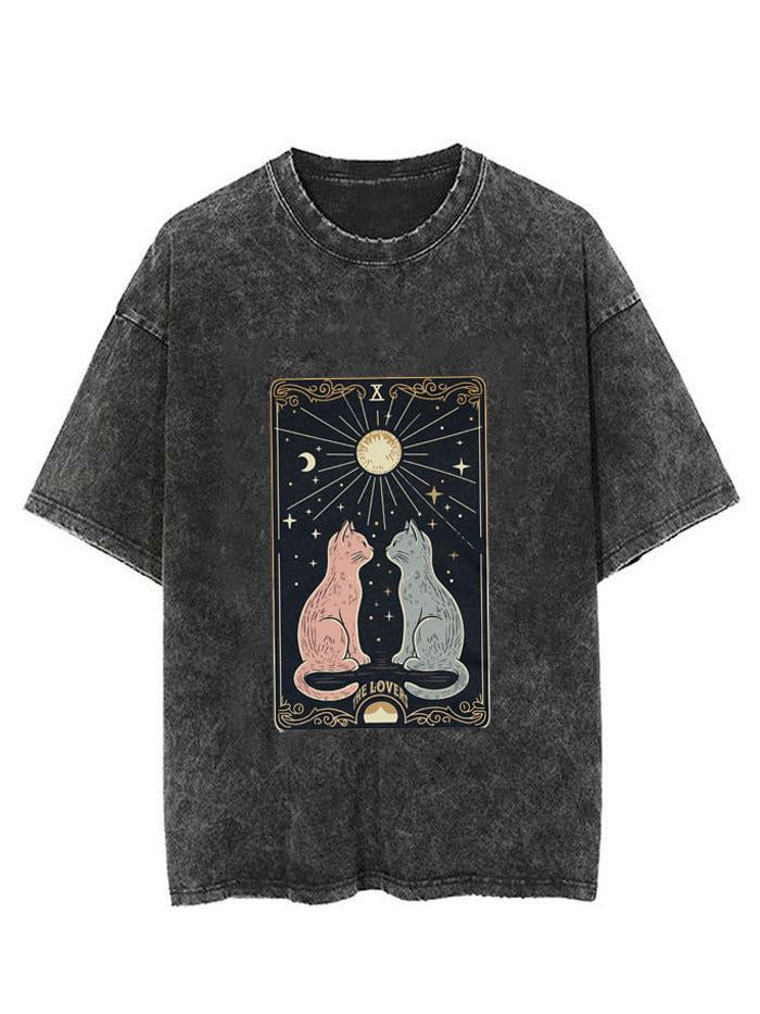 CAT TAROT CARD VINTAGE GYM SHIRT