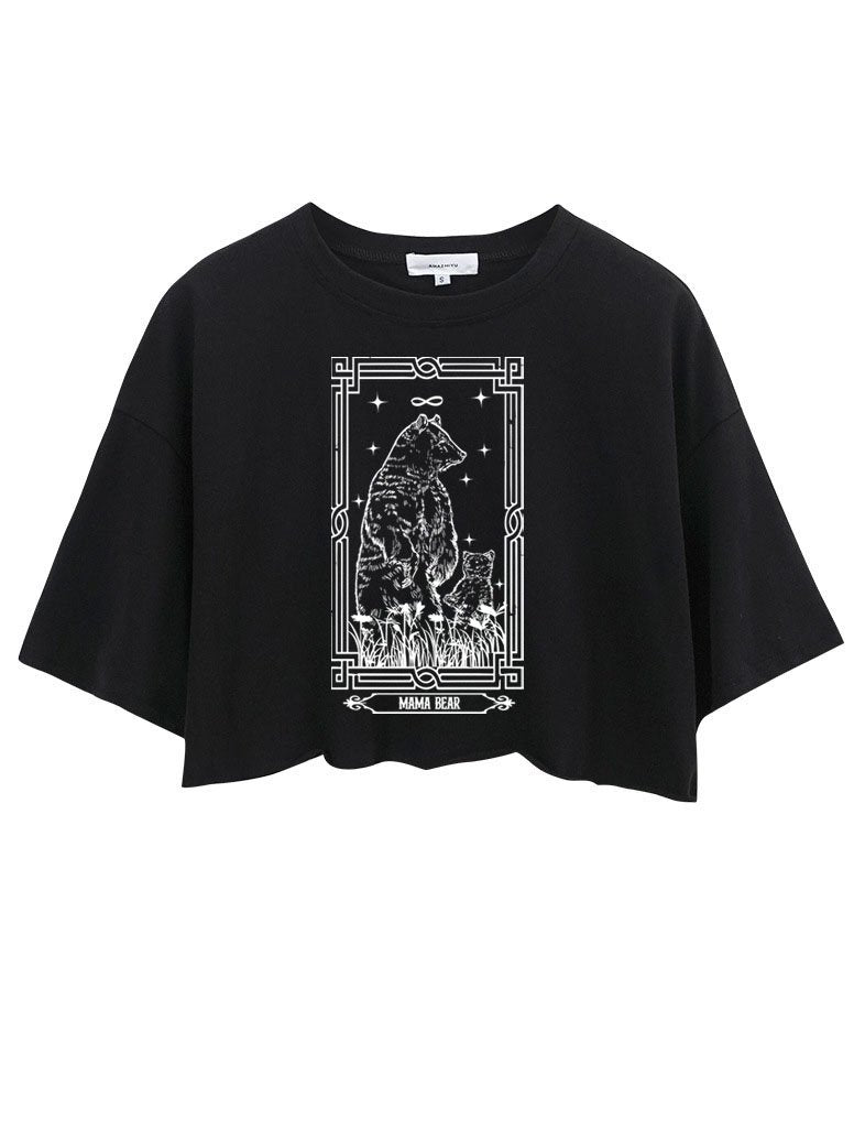 THE MAMA BEAR TAROT CARD CROP TOPS