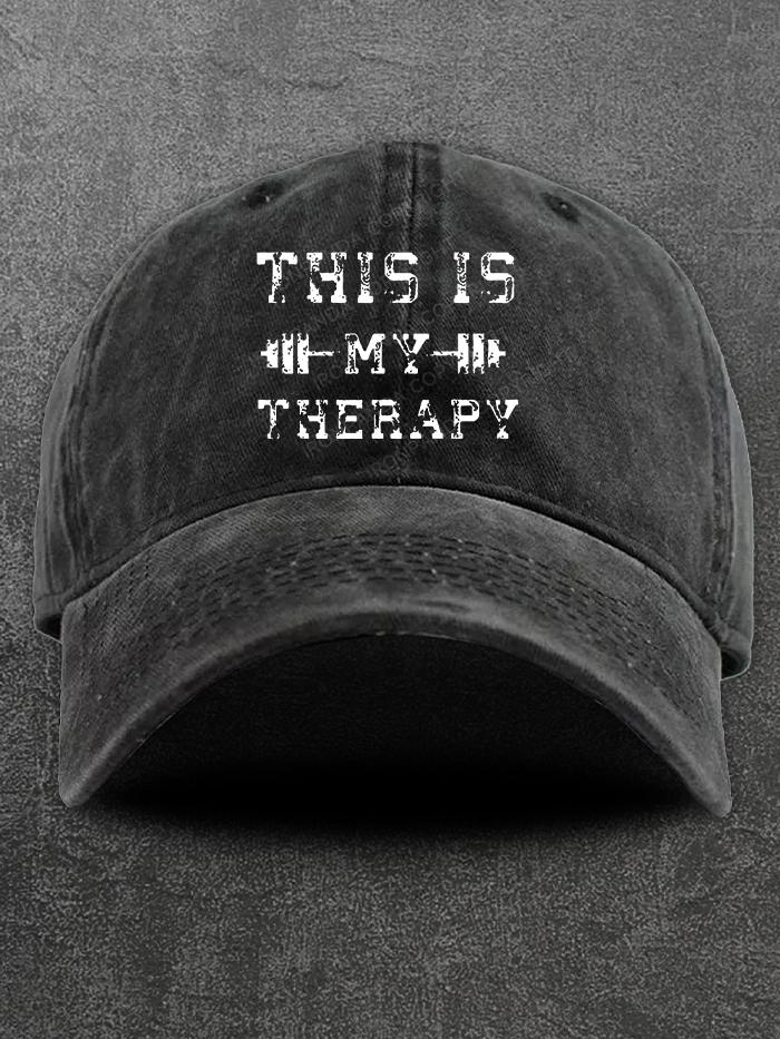 This Is My Therapy Washed Gym Cap