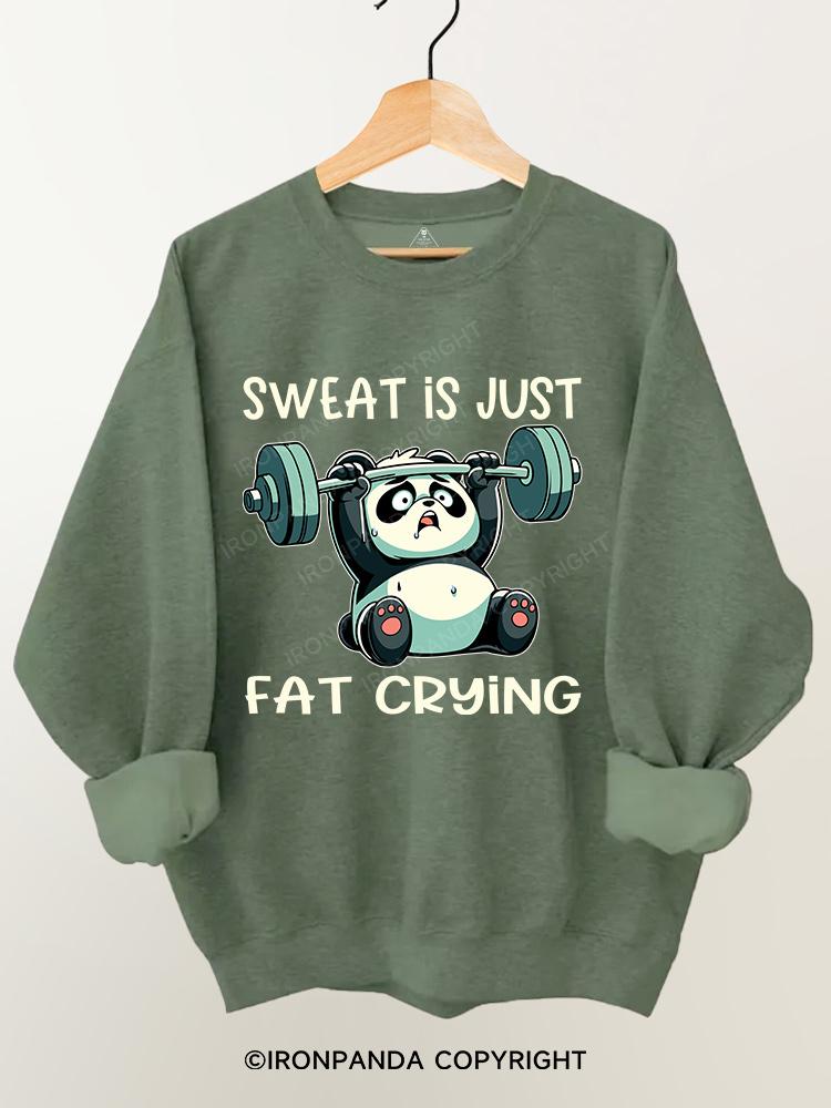 sweat is just fat Weightlifting Panda Gym Sweatshirt