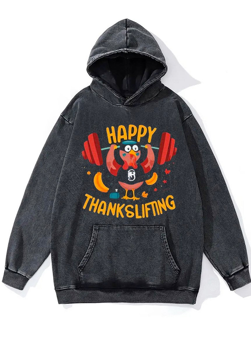 Happy Thankslifting Washed Gym Hoodie