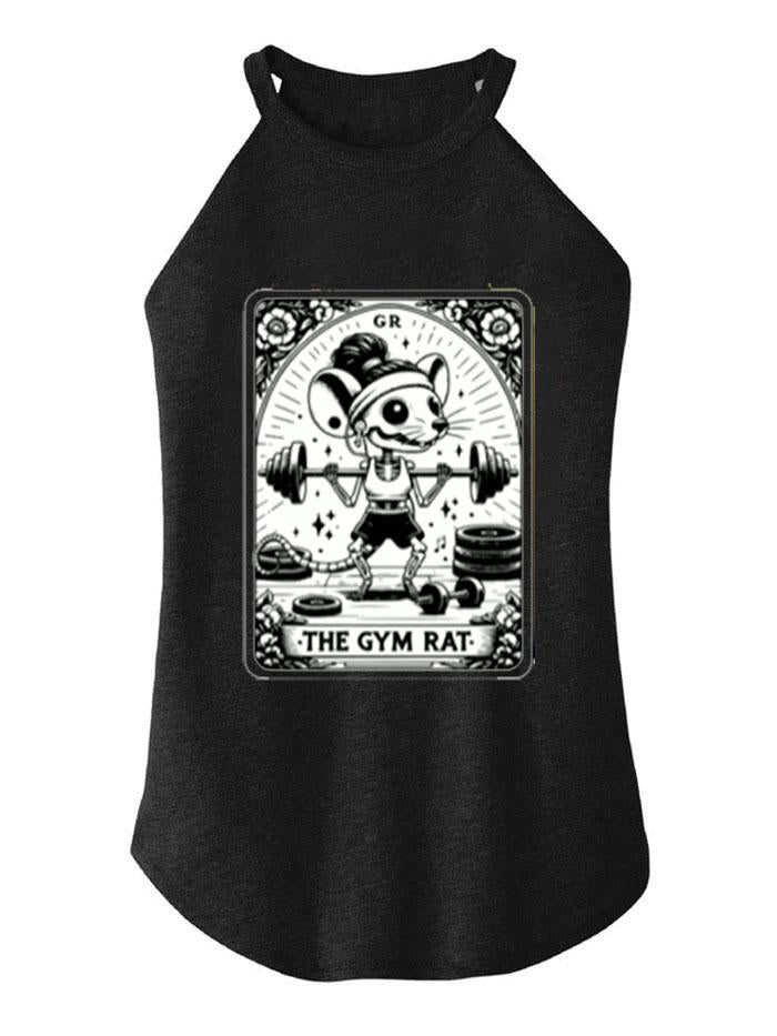 GYM RAT FUNNY TAROT CARD TRI ROCKER COTTON TANK