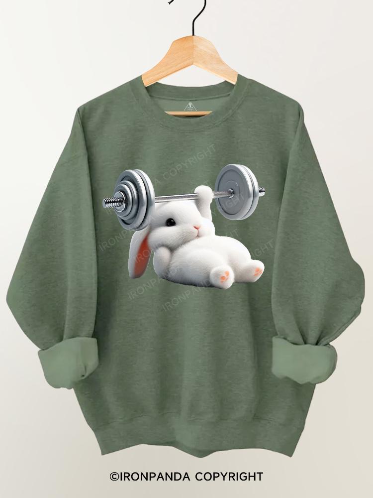 rabbit bench press Gym Sweatshirt