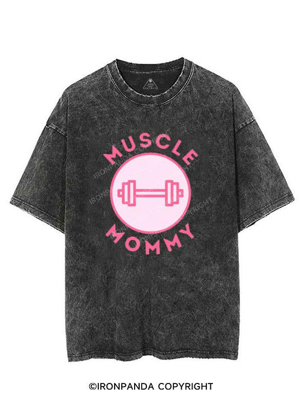 MUSCLE Mom  PINK VINTAGE GYM SHIRT