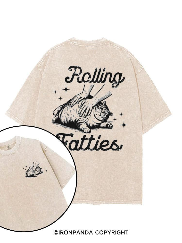 Rolling Fatties Cat printed Gym Shirt