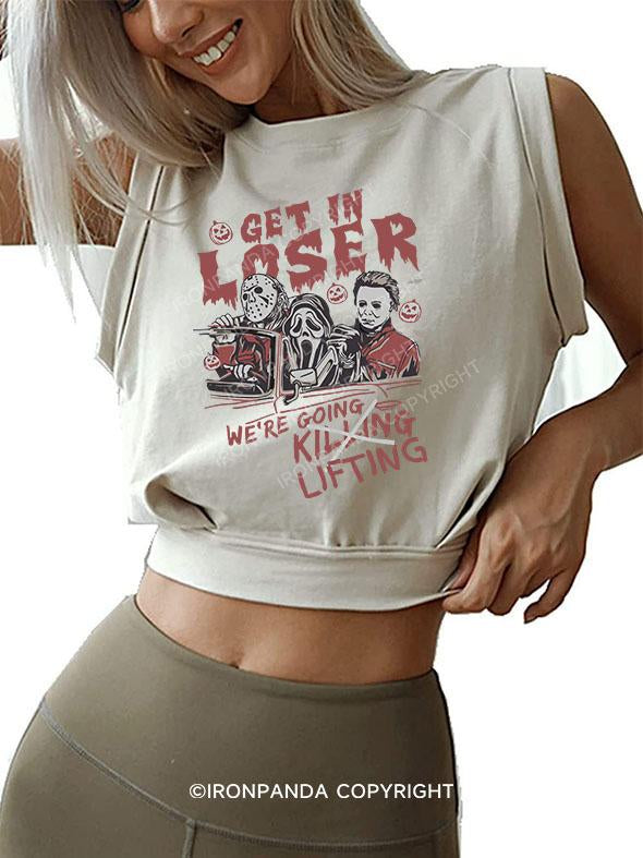 WE’RE GOING LIFTING SLEEVELESS CROP TOPS