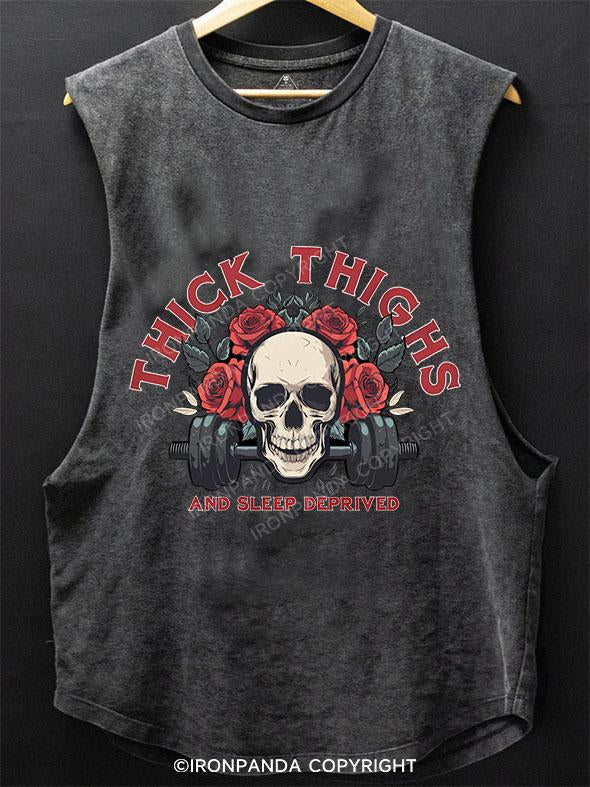 THICK THIGHS AND SLEEP DEPRIVED SCOOP BOTTOM COTTON TANK