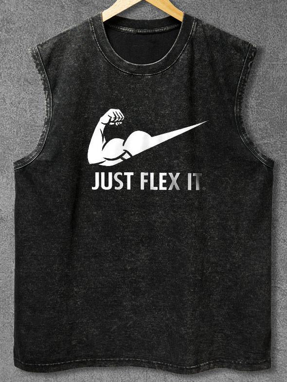 JUST FLEX IT Washed Gym Tank
