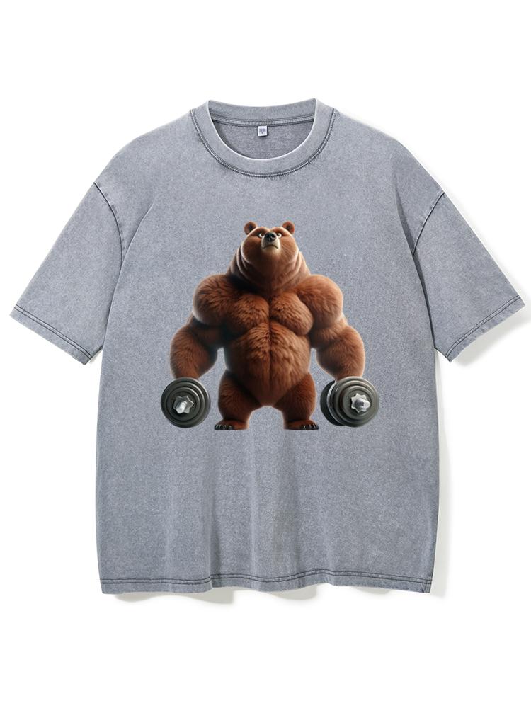 Gym Bear Washed Gym Shirt