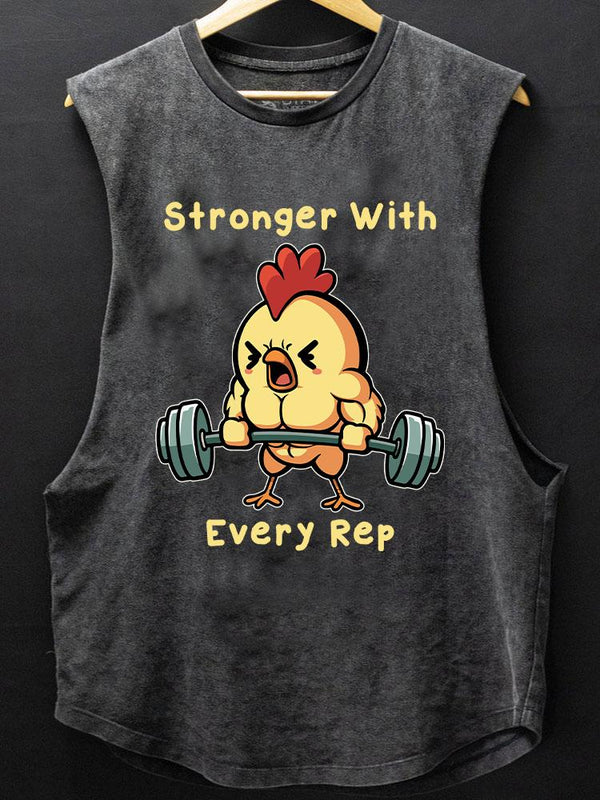 Stronger with every rep chick BOTTOM COTTON TANK