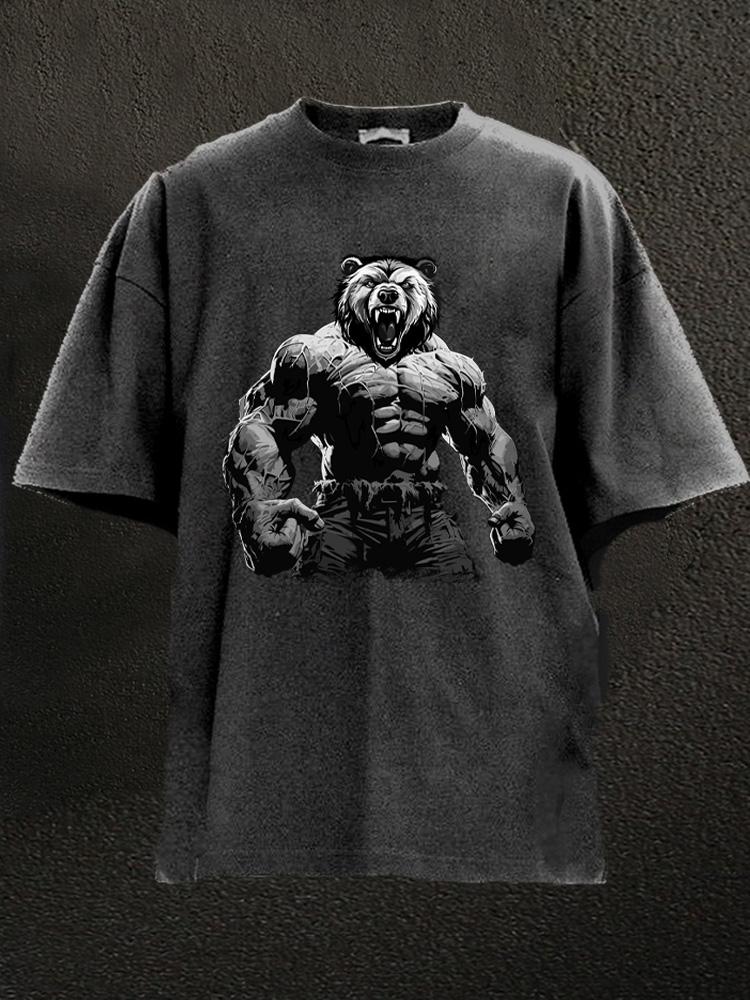 roaring bear Washed Gym Shirt