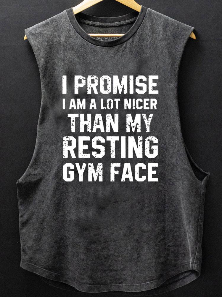 nicer than my resting face SCOOP BOTTOM COTTON TANK