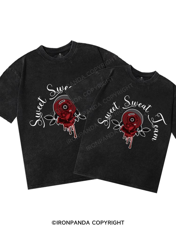 sweet sweat team Washed Matching couple Gym Shirt