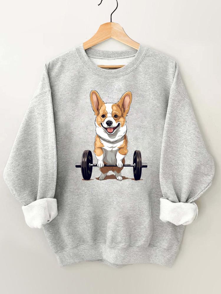 WeightLifting Corgi Vintage Gym Sweatshirt