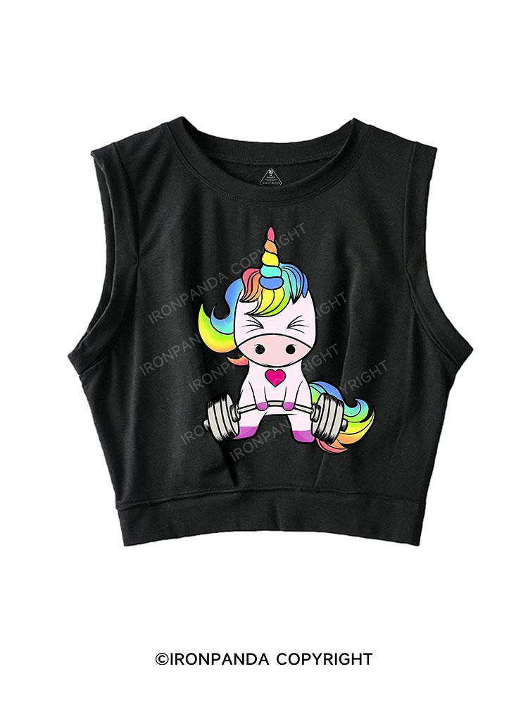 Unicorn Weightlifting SLEEVELESS CROP TOPS