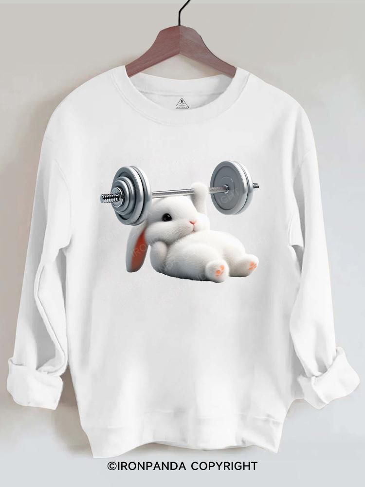 rabbit bench press Gym Sweatshirt