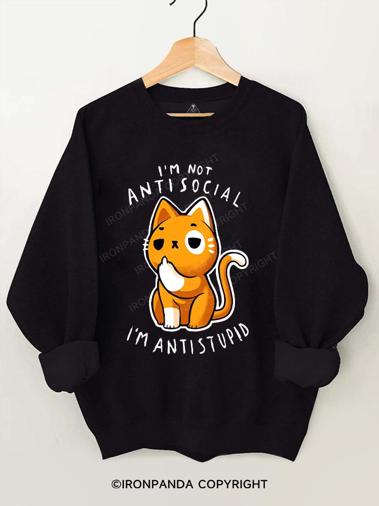Antisocial cute Cat Gym Sweatshirt