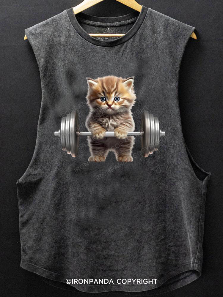 Weightlifting cat SCOOP BOTTOM COTTON TANK