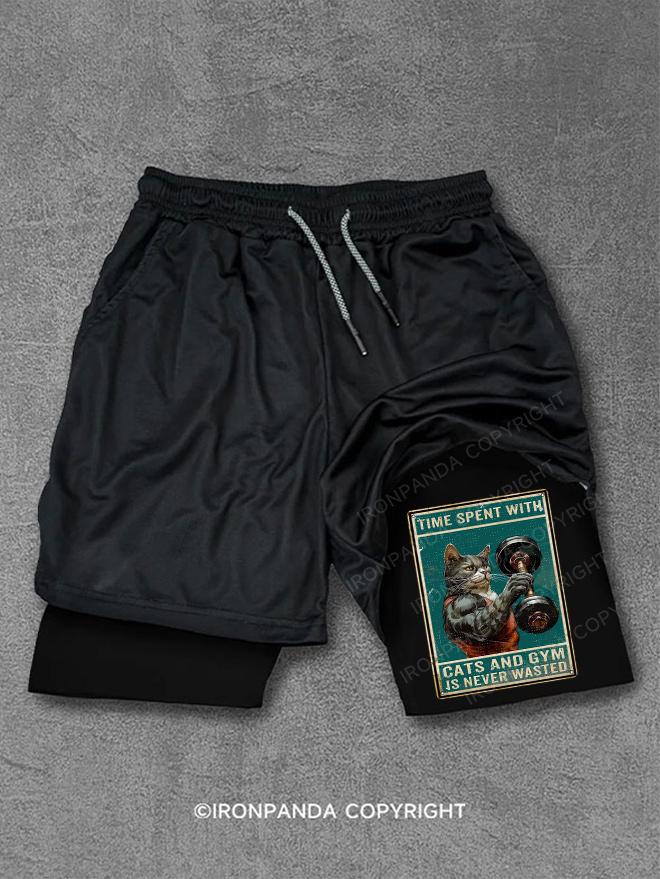 Time Spent With Cats And Gym Is Never Wasted Performance Training Shorts