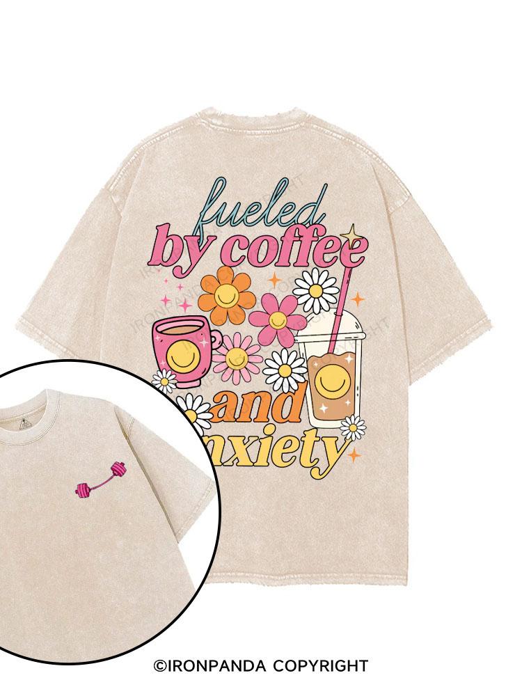 Fueled by Iced Coffee and Anxiety printed Gym Shirt