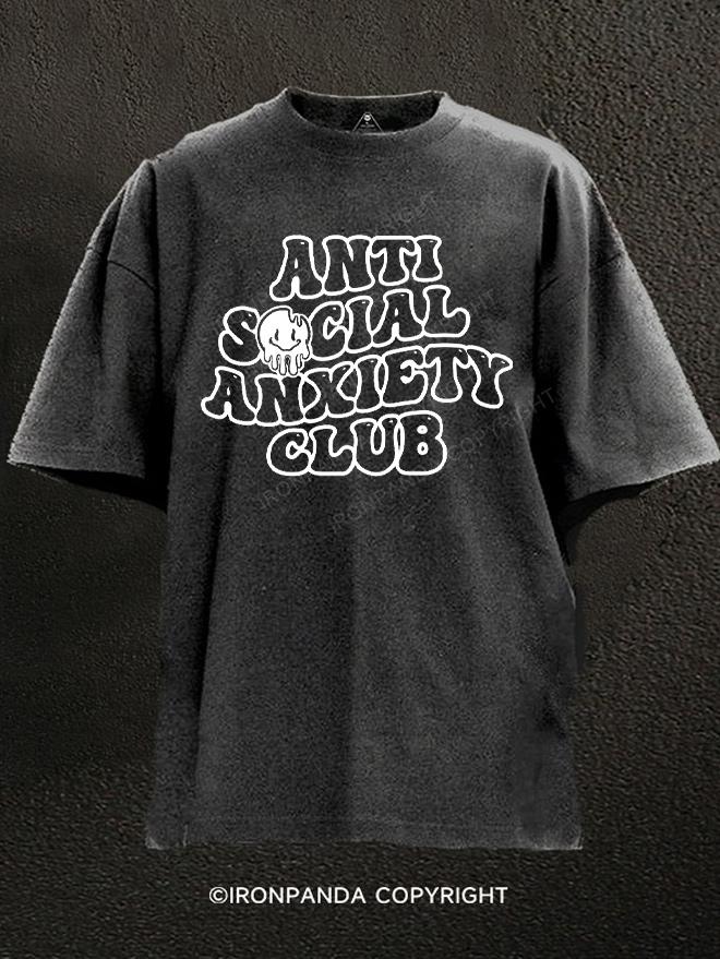 Anti social anxiety club Washed Gym Shirt