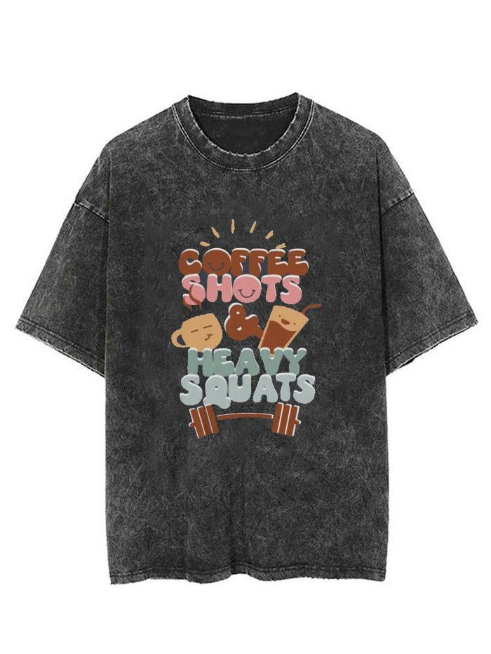 Coffee Shots and Heavy Squats Vintage Gym Shirt