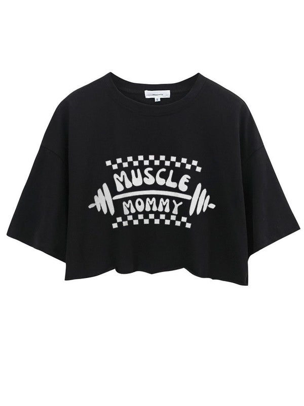MUSCLE MOMMY CROP TOPS