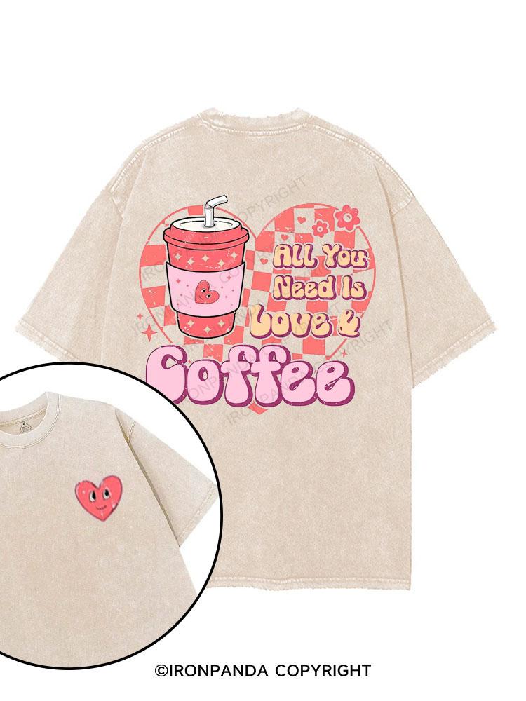 all you need is love and coffee  printed Gym Shirt