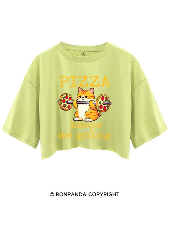 PIZZA KEEPS ME GOING CROP TOPS